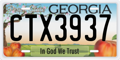 GA license plate CTX3937