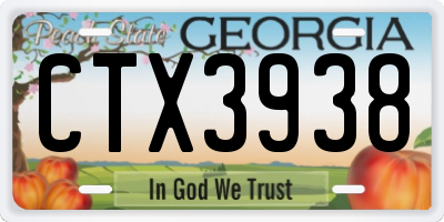GA license plate CTX3938