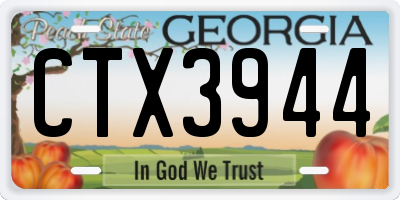 GA license plate CTX3944