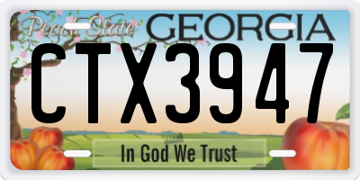 GA license plate CTX3947