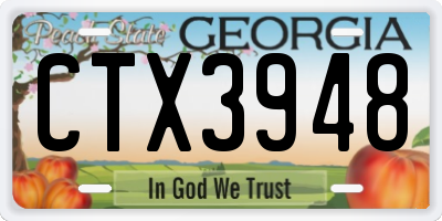 GA license plate CTX3948