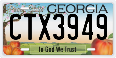 GA license plate CTX3949
