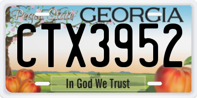 GA license plate CTX3952
