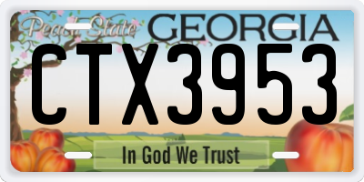 GA license plate CTX3953
