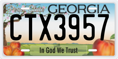 GA license plate CTX3957