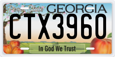 GA license plate CTX3960