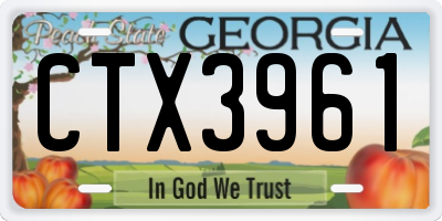 GA license plate CTX3961