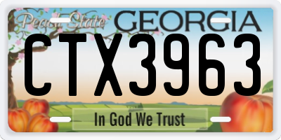GA license plate CTX3963