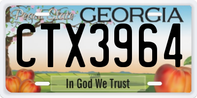 GA license plate CTX3964