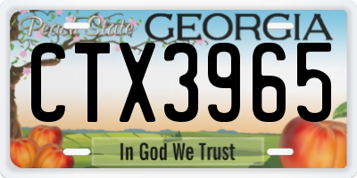 GA license plate CTX3965