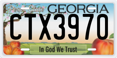 GA license plate CTX3970