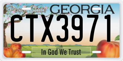 GA license plate CTX3971