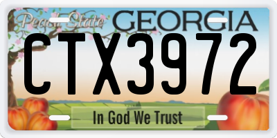 GA license plate CTX3972