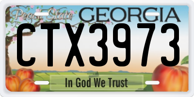 GA license plate CTX3973