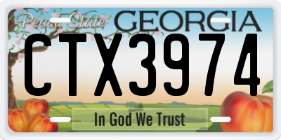 GA license plate CTX3974