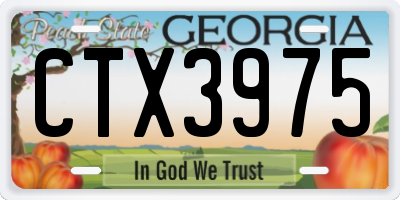 GA license plate CTX3975
