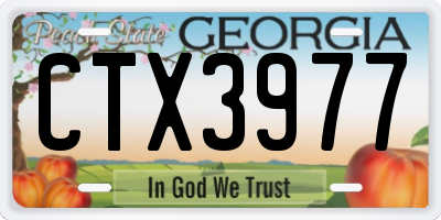 GA license plate CTX3977