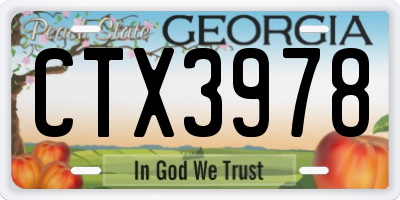 GA license plate CTX3978