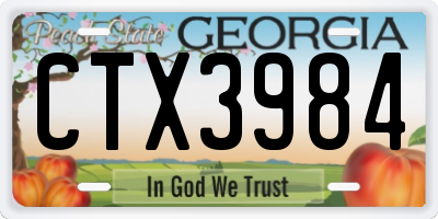 GA license plate CTX3984