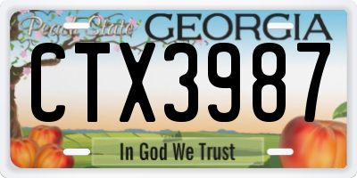 GA license plate CTX3987