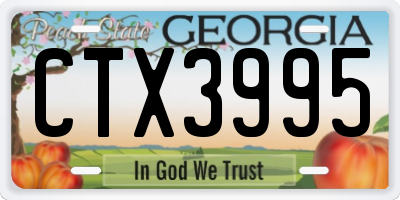 GA license plate CTX3995