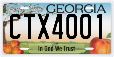 GA license plate CTX4001