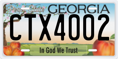 GA license plate CTX4002