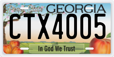 GA license plate CTX4005