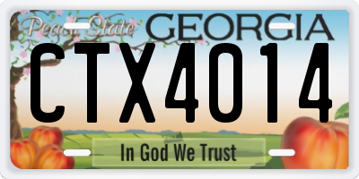 GA license plate CTX4014