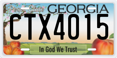 GA license plate CTX4015