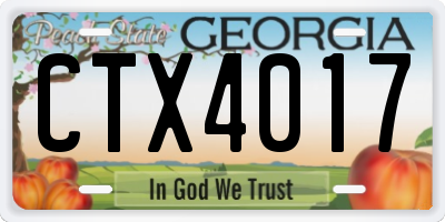 GA license plate CTX4017