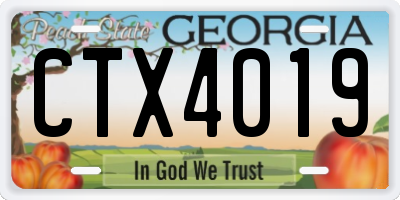 GA license plate CTX4019