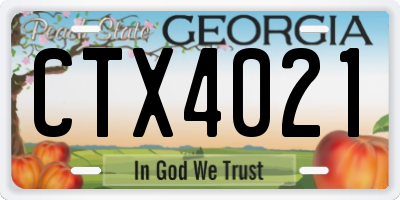 GA license plate CTX4021