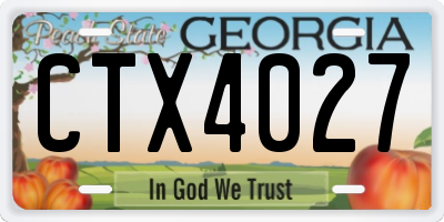 GA license plate CTX4027
