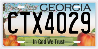 GA license plate CTX4029