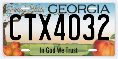 GA license plate CTX4032