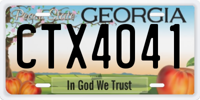 GA license plate CTX4041
