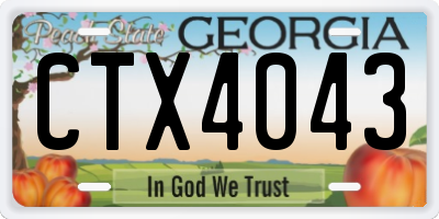 GA license plate CTX4043