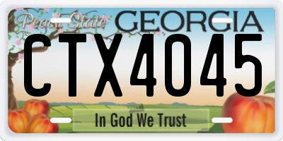 GA license plate CTX4045