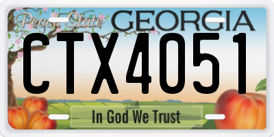 GA license plate CTX4051