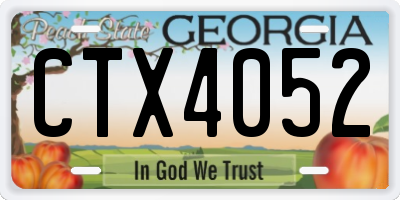 GA license plate CTX4052