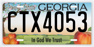 GA license plate CTX4053