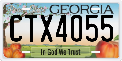 GA license plate CTX4055