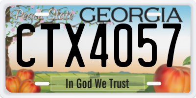 GA license plate CTX4057