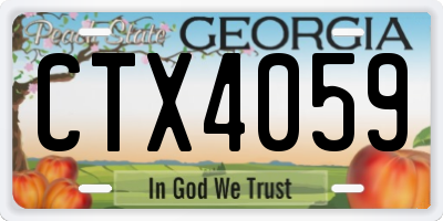 GA license plate CTX4059