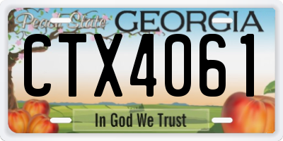GA license plate CTX4061