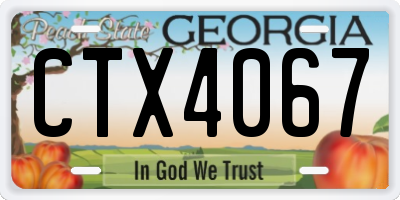 GA license plate CTX4067