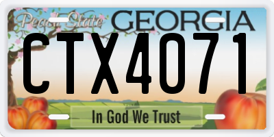 GA license plate CTX4071