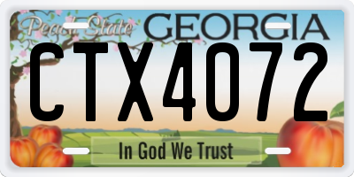 GA license plate CTX4072