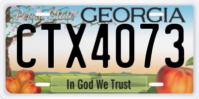 GA license plate CTX4073
